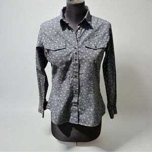 Iron and Resin Womens Authentic Western Snap Front Shirt Size Small Cotton